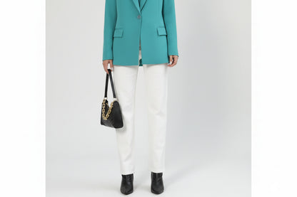 Rebecca-Pantalones vaqueros blancos para mujer, Jeans Vintage elásticos de cintura alta