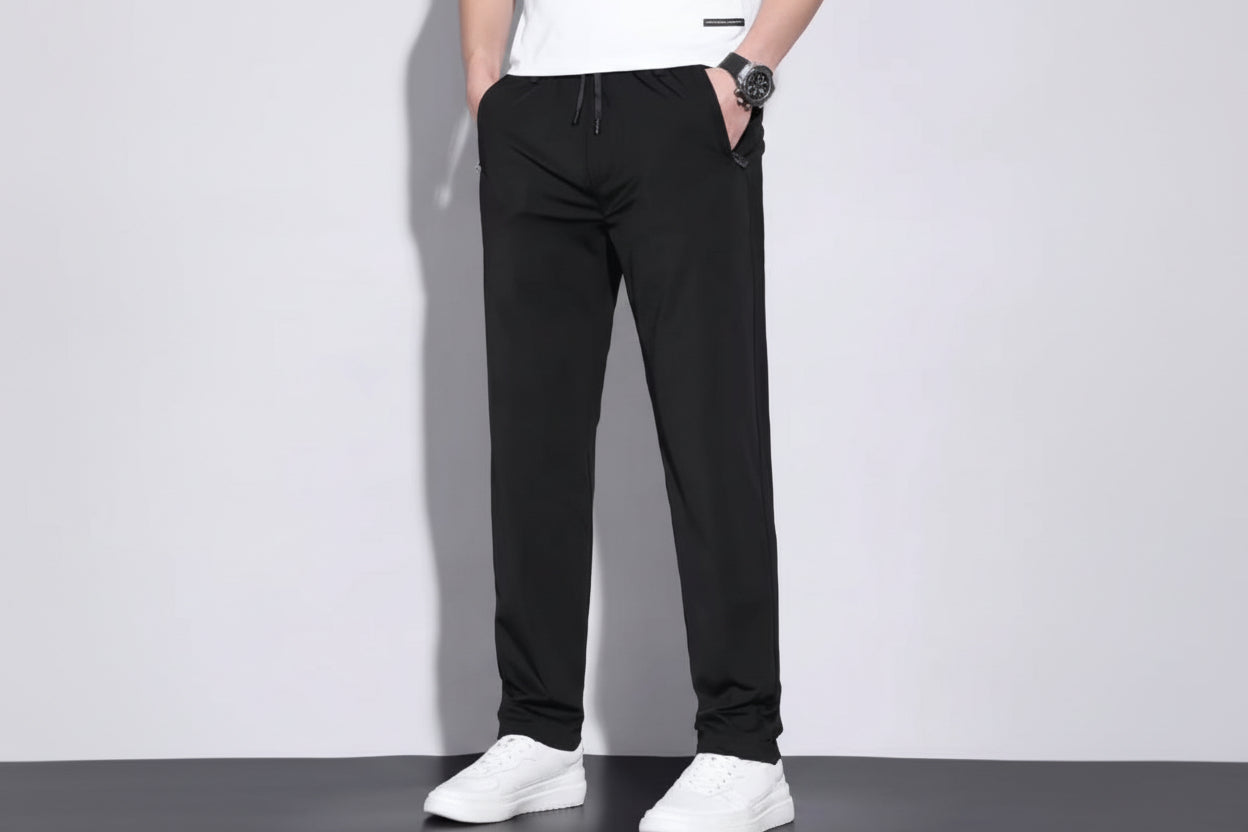 Iván-Pantalones deportivos de seda y lana