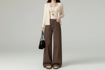 Melany-Pantalones vaqueros holgados marrones para mujer