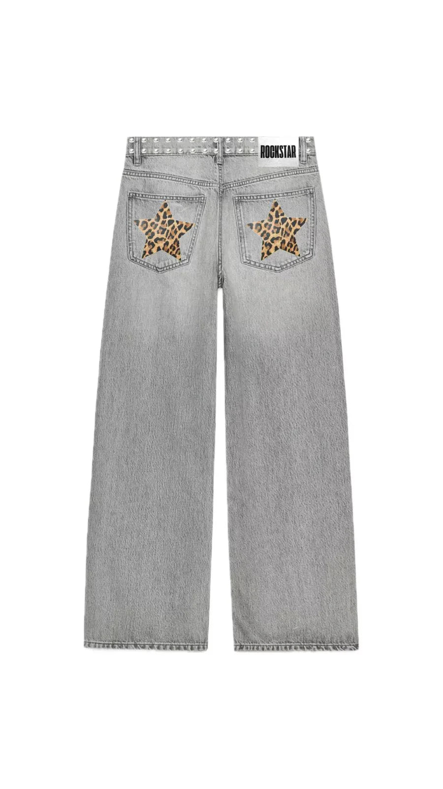 Valentina-Pantalones vaqueros Y2K para mujer, Vaqueros holgados con estampado de estrellas