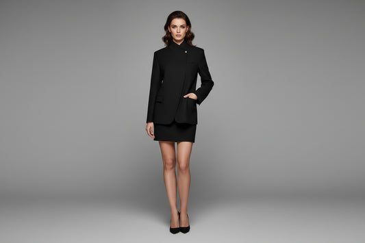 Alejandra-Blazer informal para mujer, abrigo, pantalón, trajes de manga larga con solapa dividida