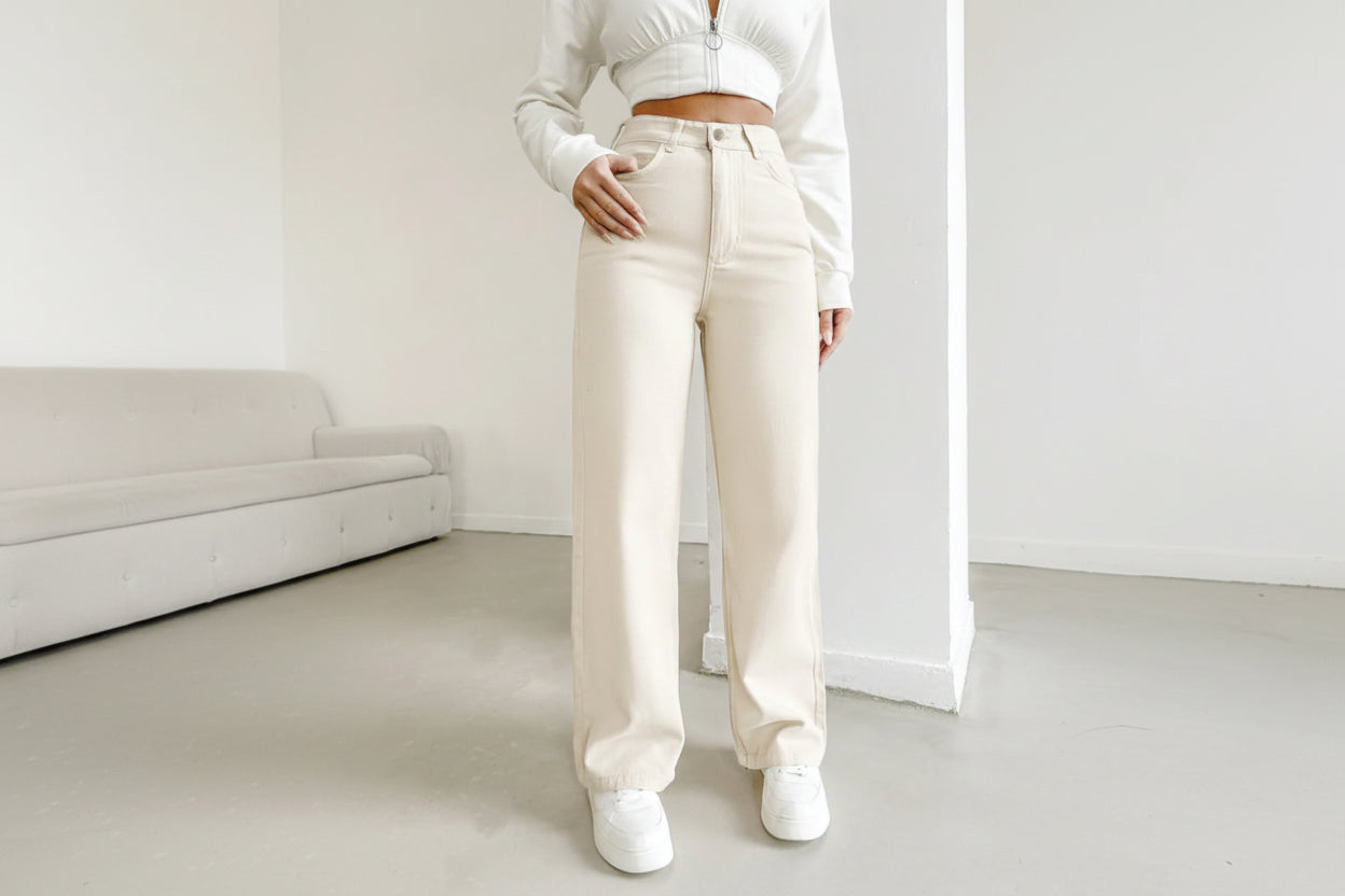 Aitana-Vaqueros de otoño para mujer, pierna recta, corte ajustado