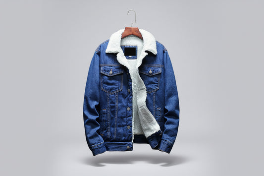 Giménez-Chaqueta vaquera de manga larga de felpa para hombre