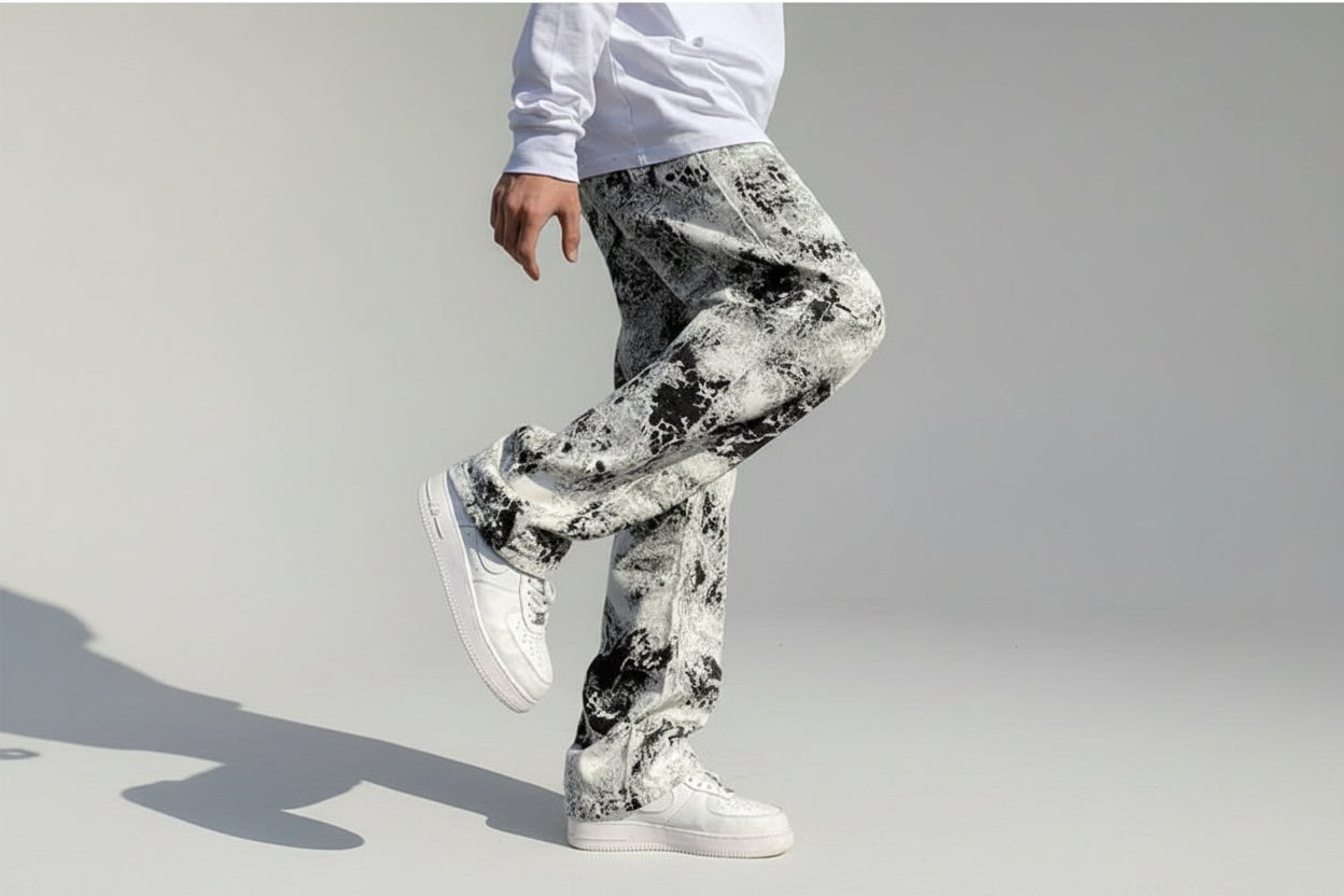 Main-Pantalones anchos con manchas Unisex