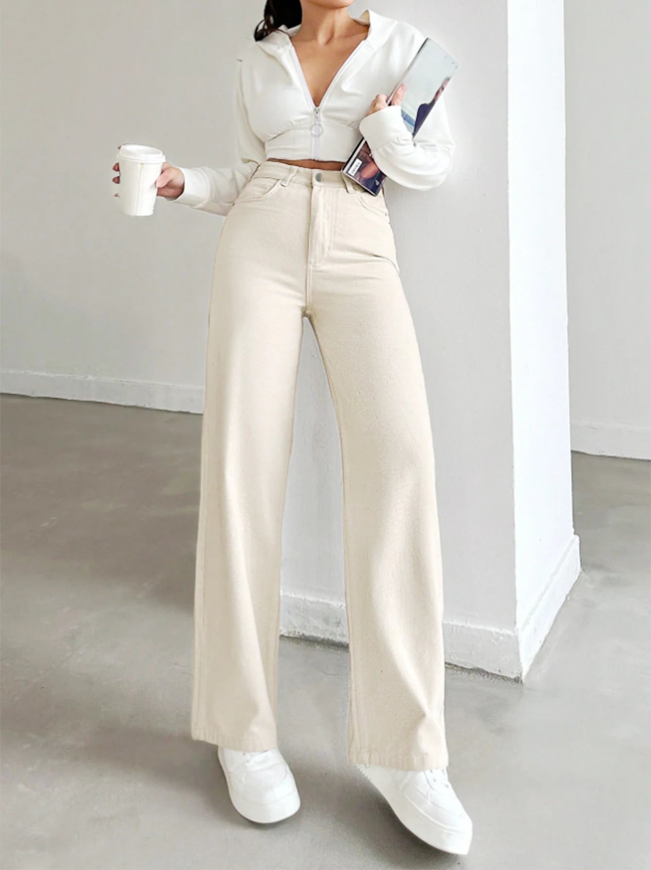 Aitana-Vaqueros de otoño para mujer, pierna recta, corte ajustado