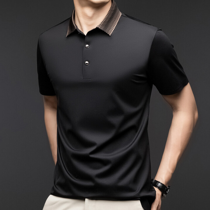 Ramiro-Camiseta de manga corta con cuello camisero para hombre, estilo informal de negocios.