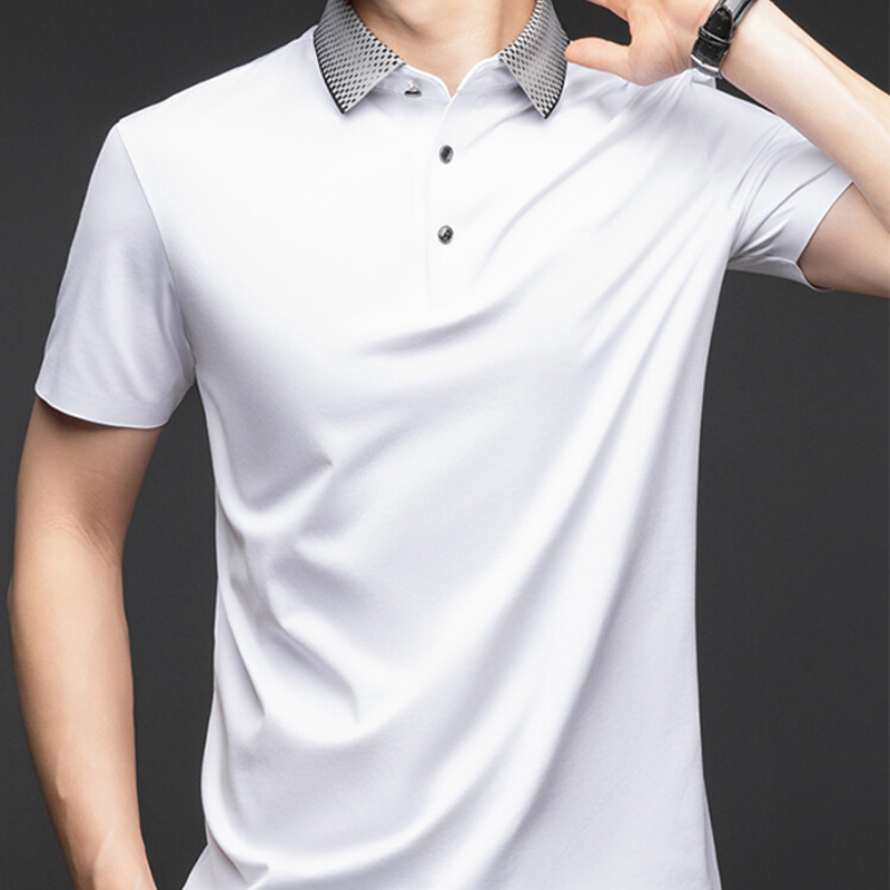 Ramiro-Camiseta de manga corta con cuello camisero para hombre, estilo informal de negocios.