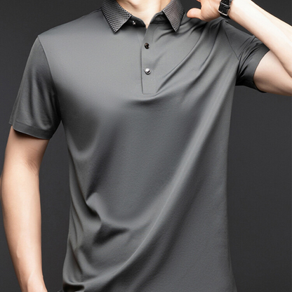 Ramiro-Camiseta de manga corta con cuello camisero para hombre, estilo informal de negocios.
