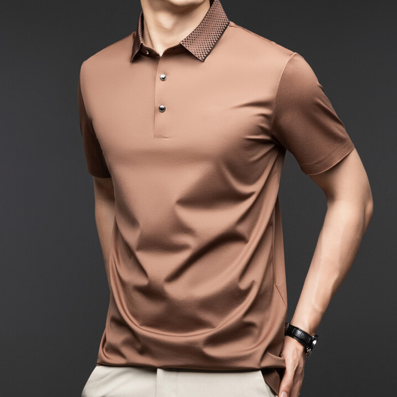 Ramiro-Camiseta de manga corta con cuello camisero para hombre, estilo informal de negocios.