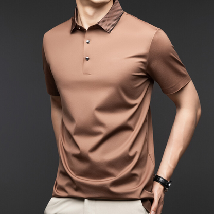 Ramiro-Camiseta de manga corta con cuello camisero para hombre, estilo informal de negocios.