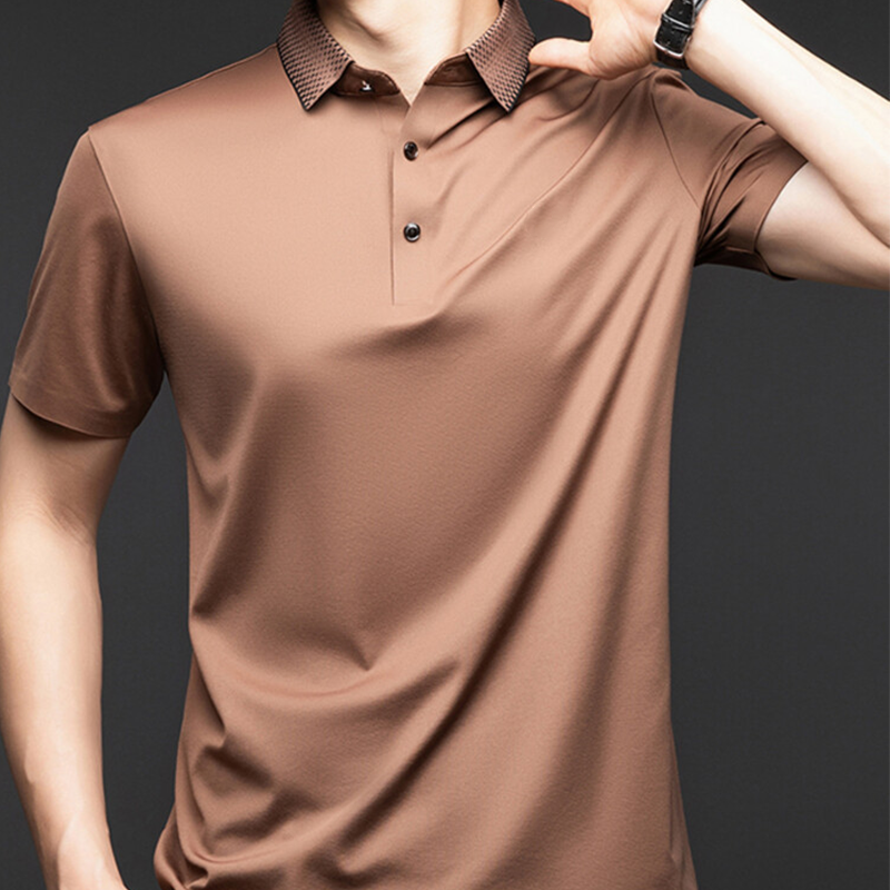Ramiro-Camiseta de manga corta con cuello camisero para hombre, estilo informal de negocios.