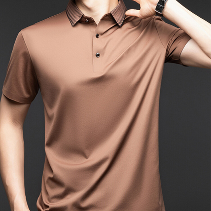 Ramiro-Camiseta de manga corta con cuello camisero para hombre, estilo informal de negocios.