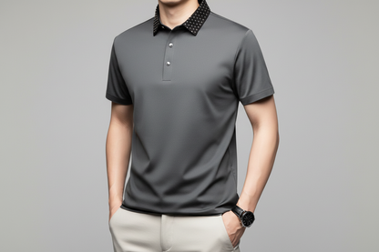 Ramiro-Camiseta de manga corta con cuello camisero para hombre, estilo informal de negocios.