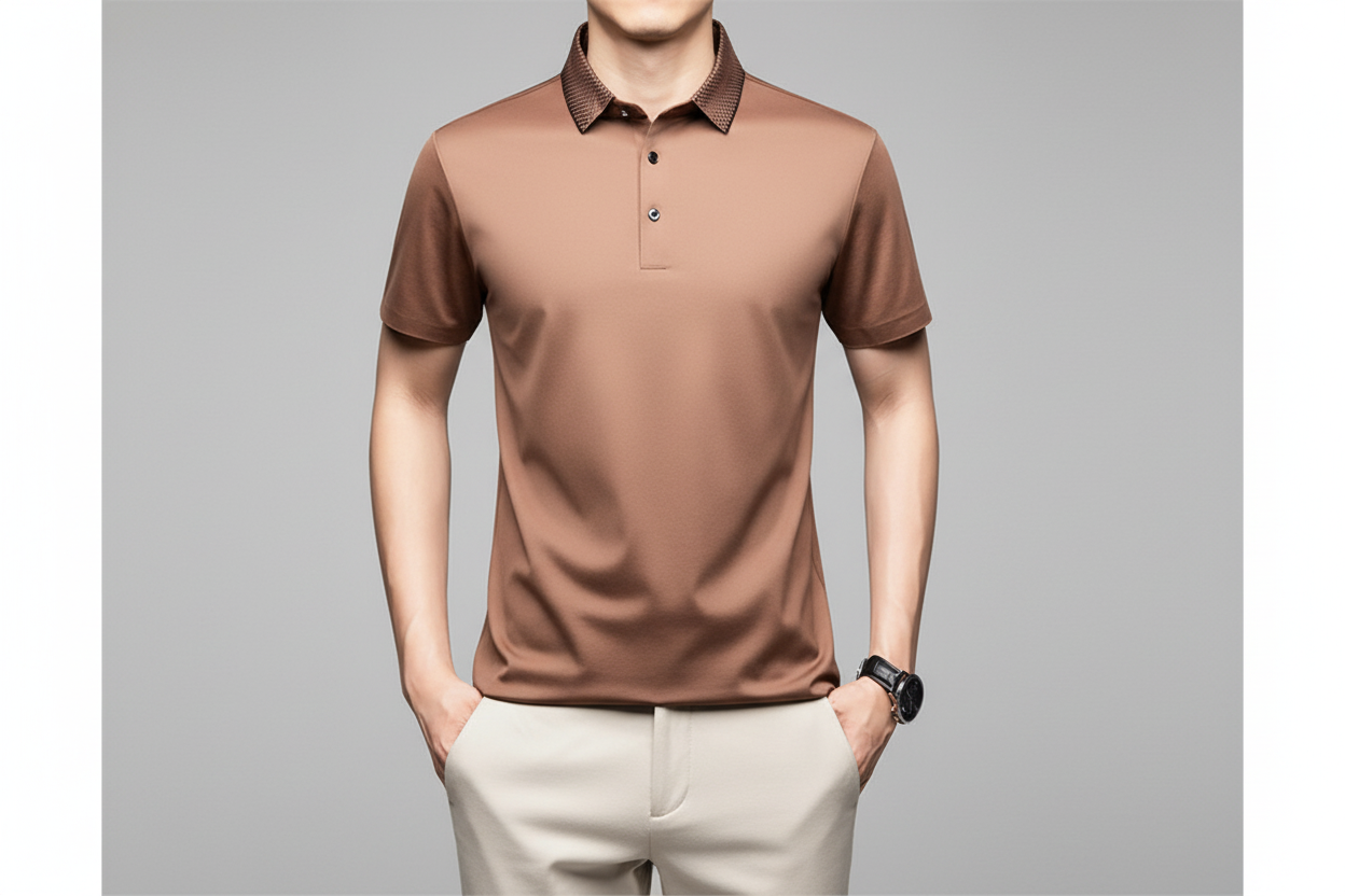 Ramiro-Camiseta de manga corta con cuello camisero para hombre, estilo informal de negocios.