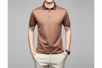 Ramiro-Camiseta de manga corta con cuello camisero para hombre, estilo informal de negocios.