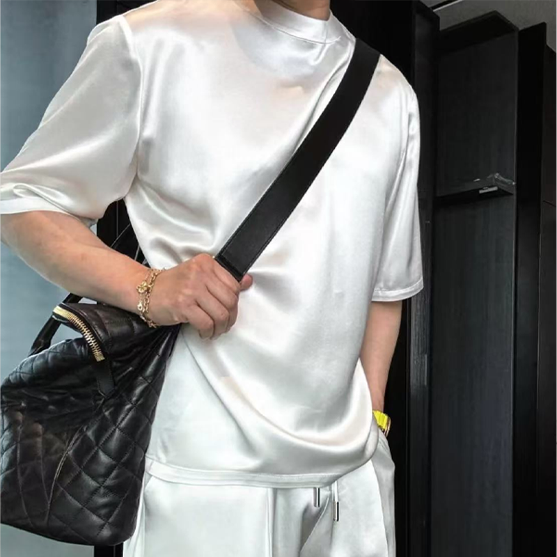 Camilo-Conjunto informal de dos piezas para hombre: camiseta y pantalones cortos en colores lisos.