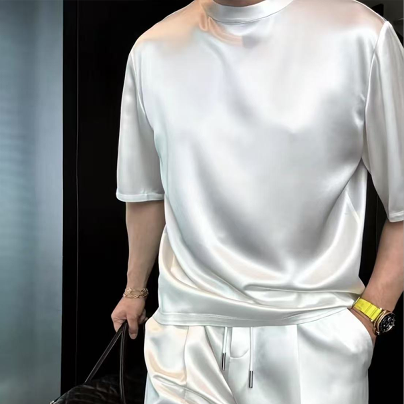 Camilo-Conjunto informal de dos piezas para hombre: camiseta y pantalones cortos en colores lisos.