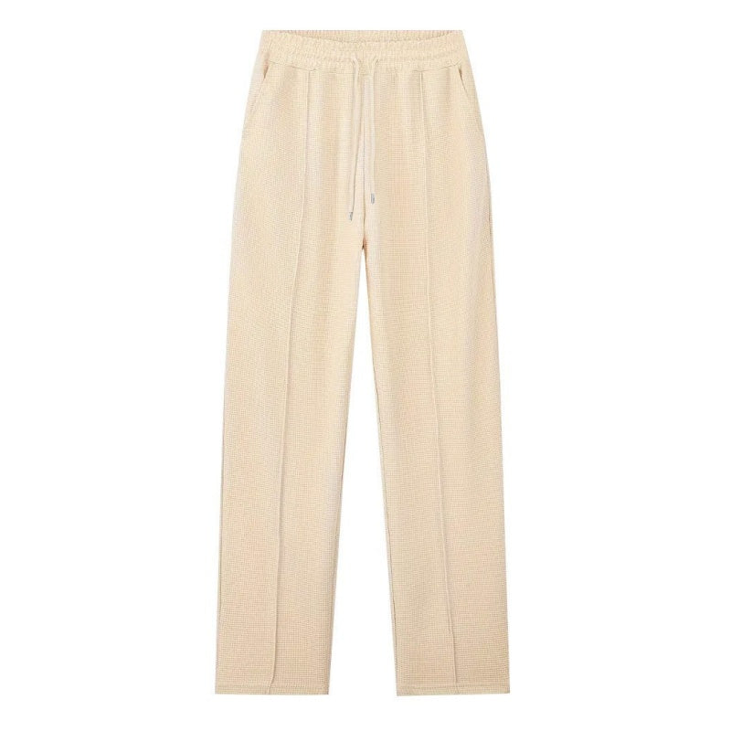 Raul-Conjunto de punto gofrado para hombre: sudadera y pantalón recto