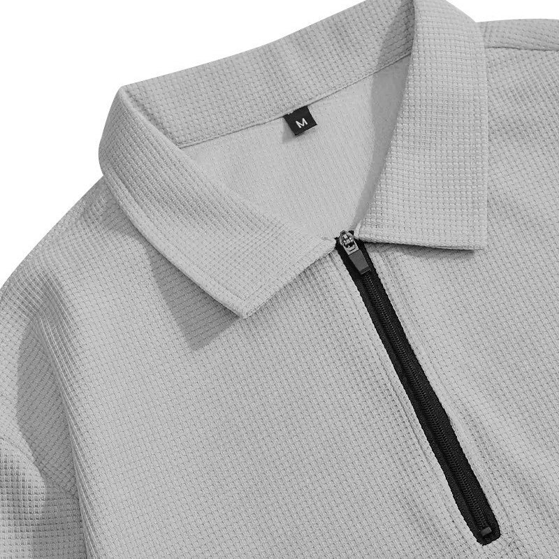 Raul-Conjunto de punto gofrado para hombre: sudadera y pantalón recto