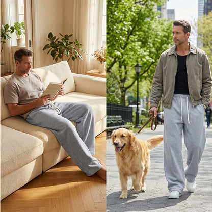 Fede-Pantalones informales para hombre de corte holgado, con práctico cordón ajustable.