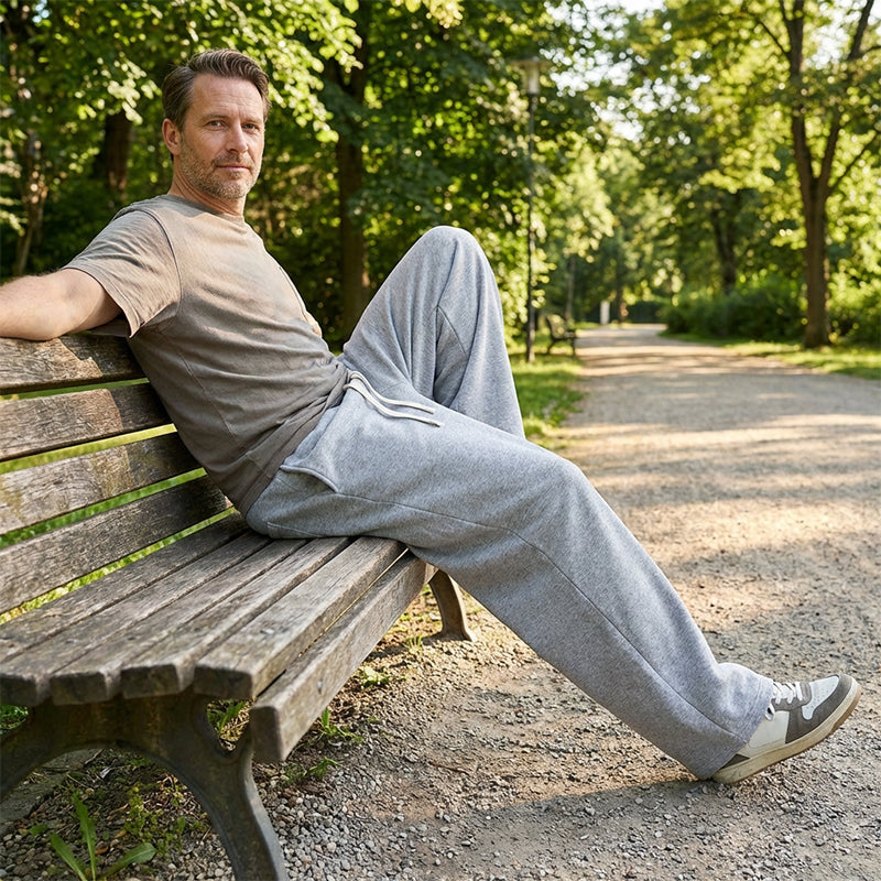 Fede-Pantalones informales para hombre de corte holgado, con práctico cordón ajustable.